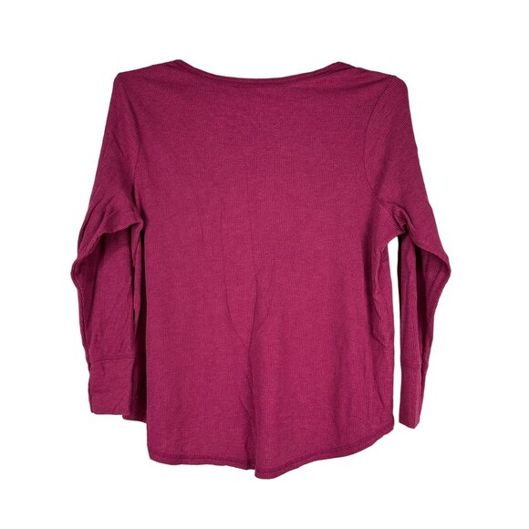 Terra and Sky Womens 2X Purple Long Sleeve V Neck Henley Top - Picture 2 of 5